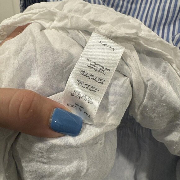 Rag & Bone/Jean Womens S Drew Poplin Off-the-Shoulder Drawstring Dress - Picture 10 of 12